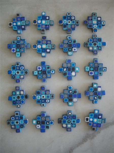 Boutons Klimt bleu