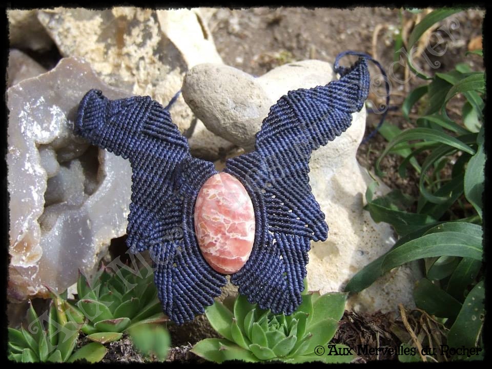 Collier feuilles rhodochrosite