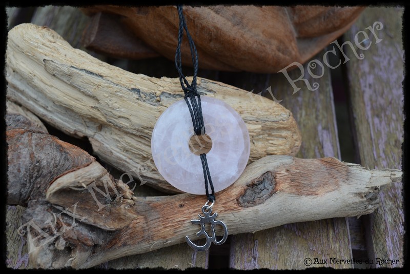 Pendentif donut quartz rose