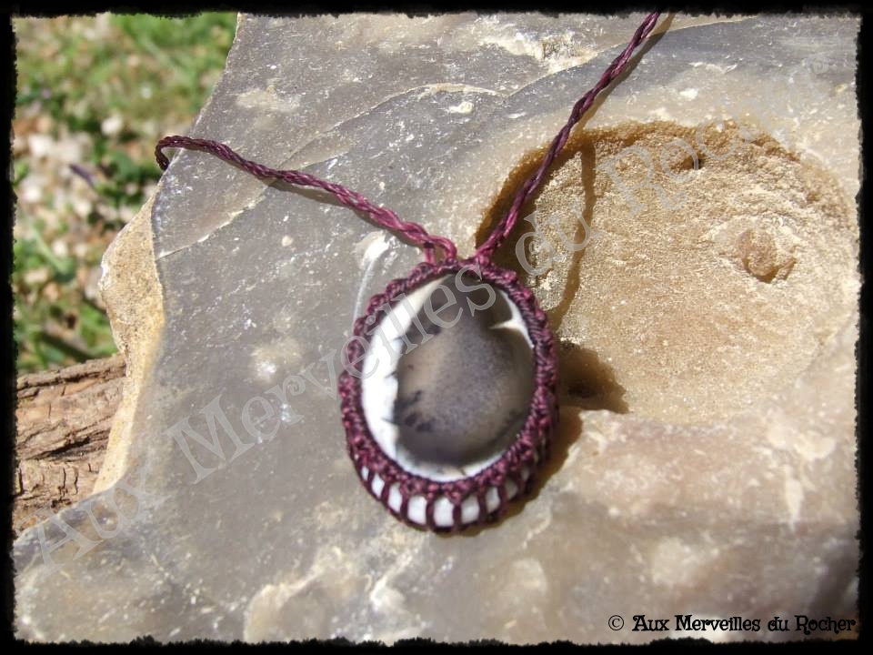 Pendentif simple agate dendrite