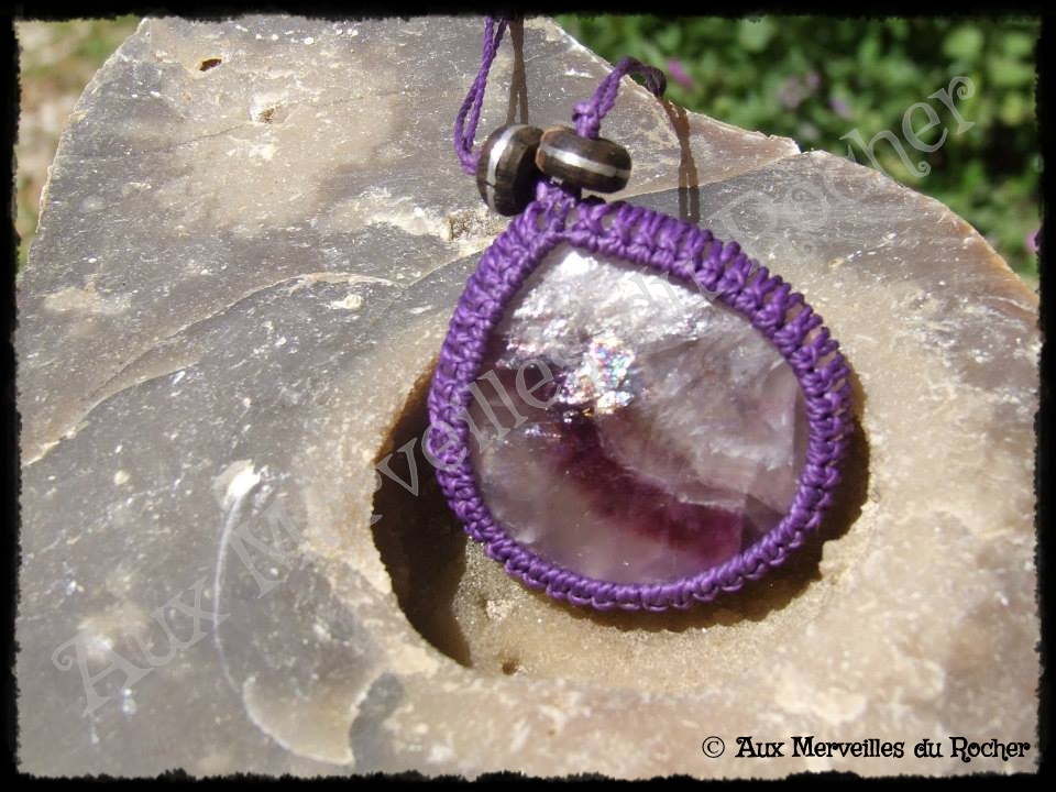 Pendentif simple fluorite violette