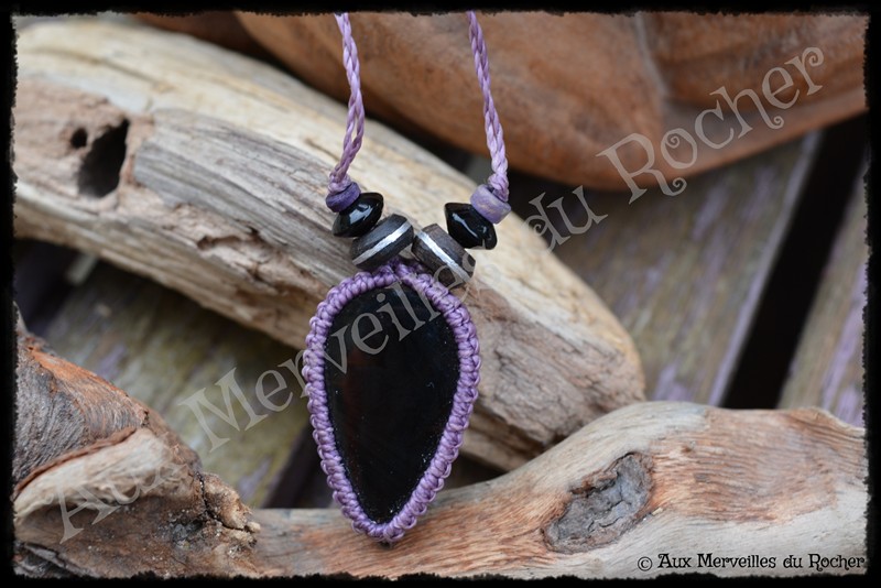 Pendentif simple obsidienne