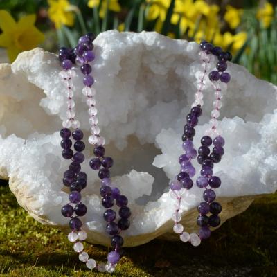 Amethyste et quartz rose
