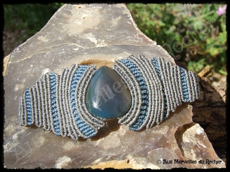 Bracelet vagues agate bleue