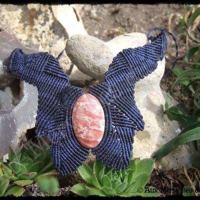 Collier feuilles rhodochrosite