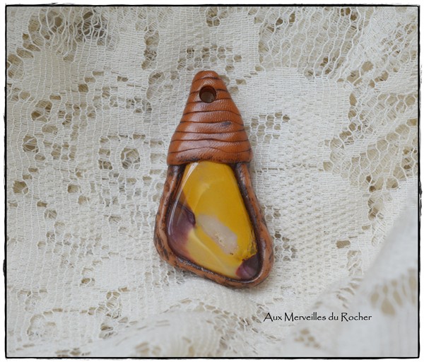 Pendentif polymere jaspe mokaite 2