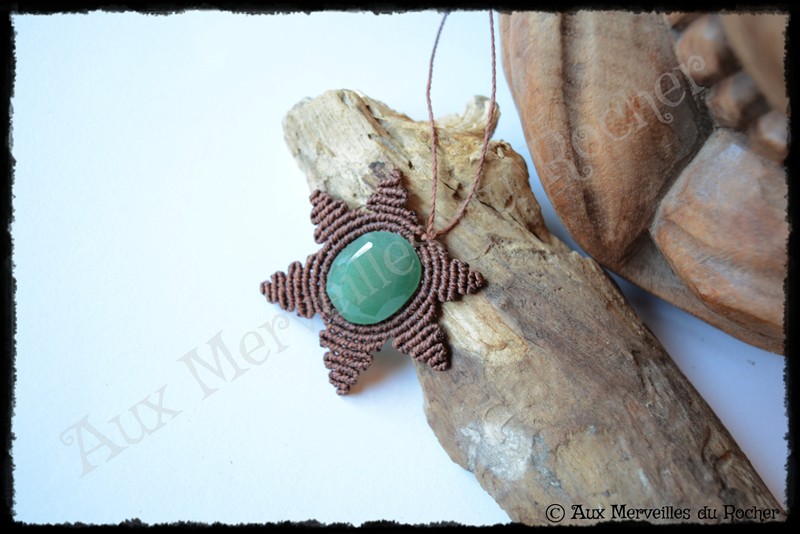 Pendentif soleil aventurine facetee 1