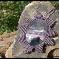 Pendentif soleil fluorite arc en ciel