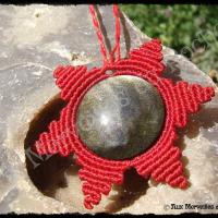 Pendentif soleil obsidienne doree